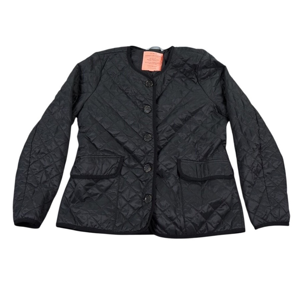 J Crew Signature Puffer Quilted Lightweight Lady Jacket 6 Black Primaloft Gorp
